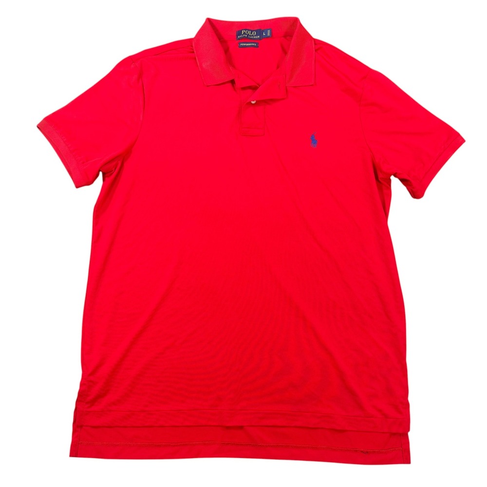 Polo Ralph Lauren Mens Performance Red Short Sleeve Polo Shirt Size L